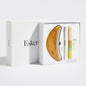 Body plane tool set in box with wooden blade and body oil bottles
