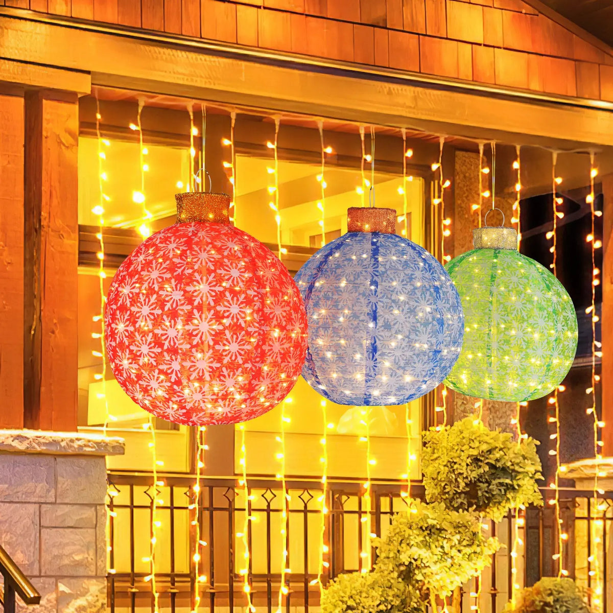 Pre-Lit Pop Up Christmas Ball Set with 300 LED Lights