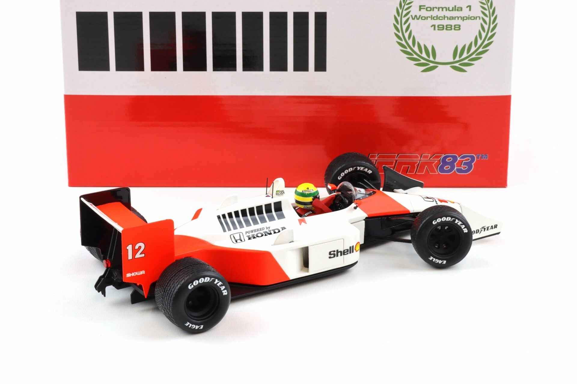 Werk83 Mclaren Honda MP4/4 #12 A. Senna Winner British GP 1988 1:18