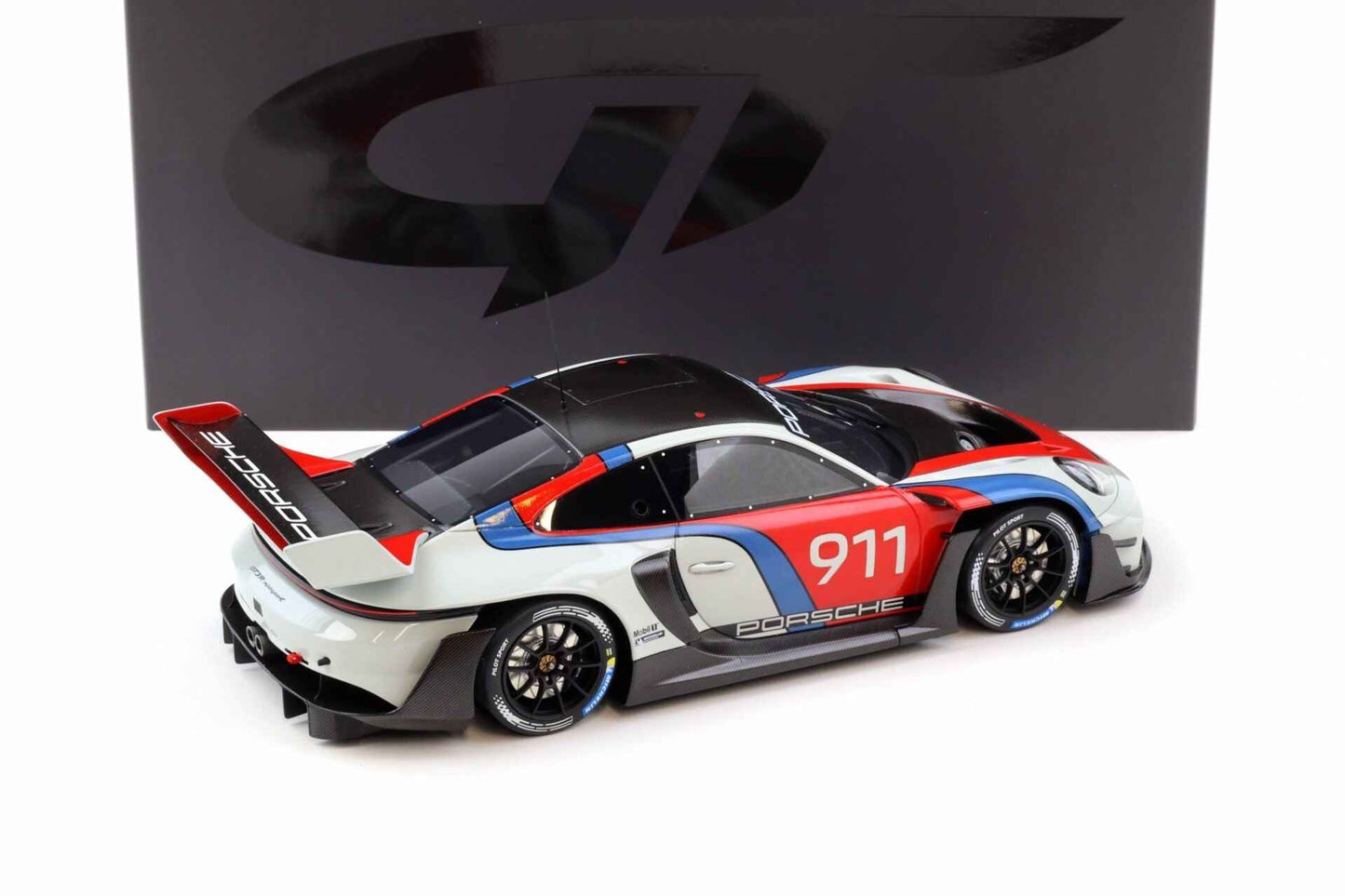GT Spirit 2023 Porsche 911 992 GT3 R Rennsport White, Red, Blue 1:18
