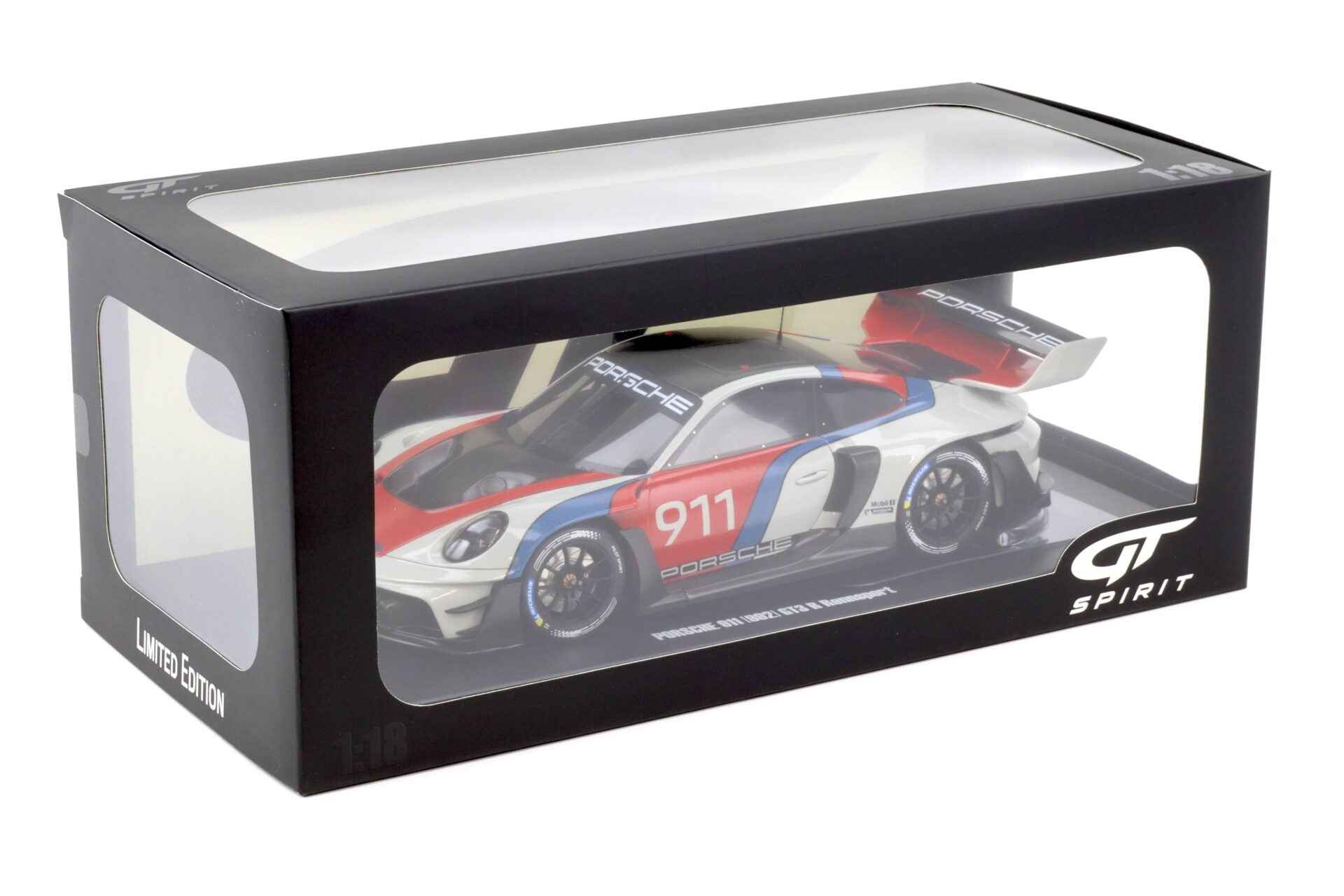 GT Spirit 2023 Porsche 911 992 GT3 R Rennsport White, Red, Blue 1:18