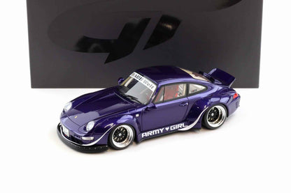 GT Spirit 2015 Porsche 993 RWB "Army Girl" Purple Metallic 1:18