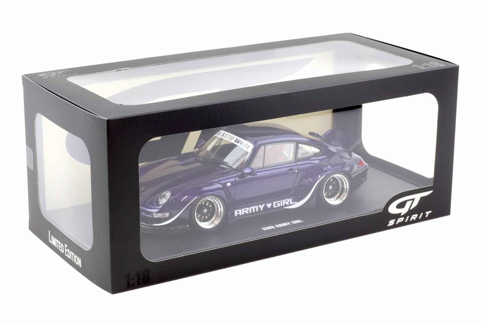 GT Spirit 2015 Porsche 993 RWB "Army Girl" Purple Metallic 1:18