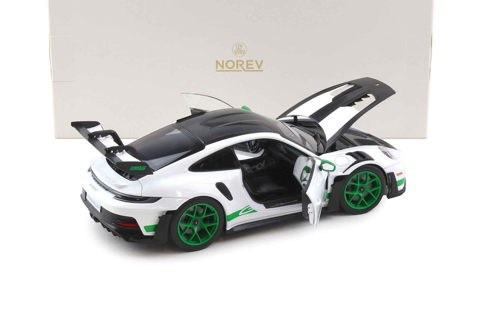 Norev 2022 Porsche 911 992 GT3 RS Weissach Package Tribute Edition White w/ Green 1:18
