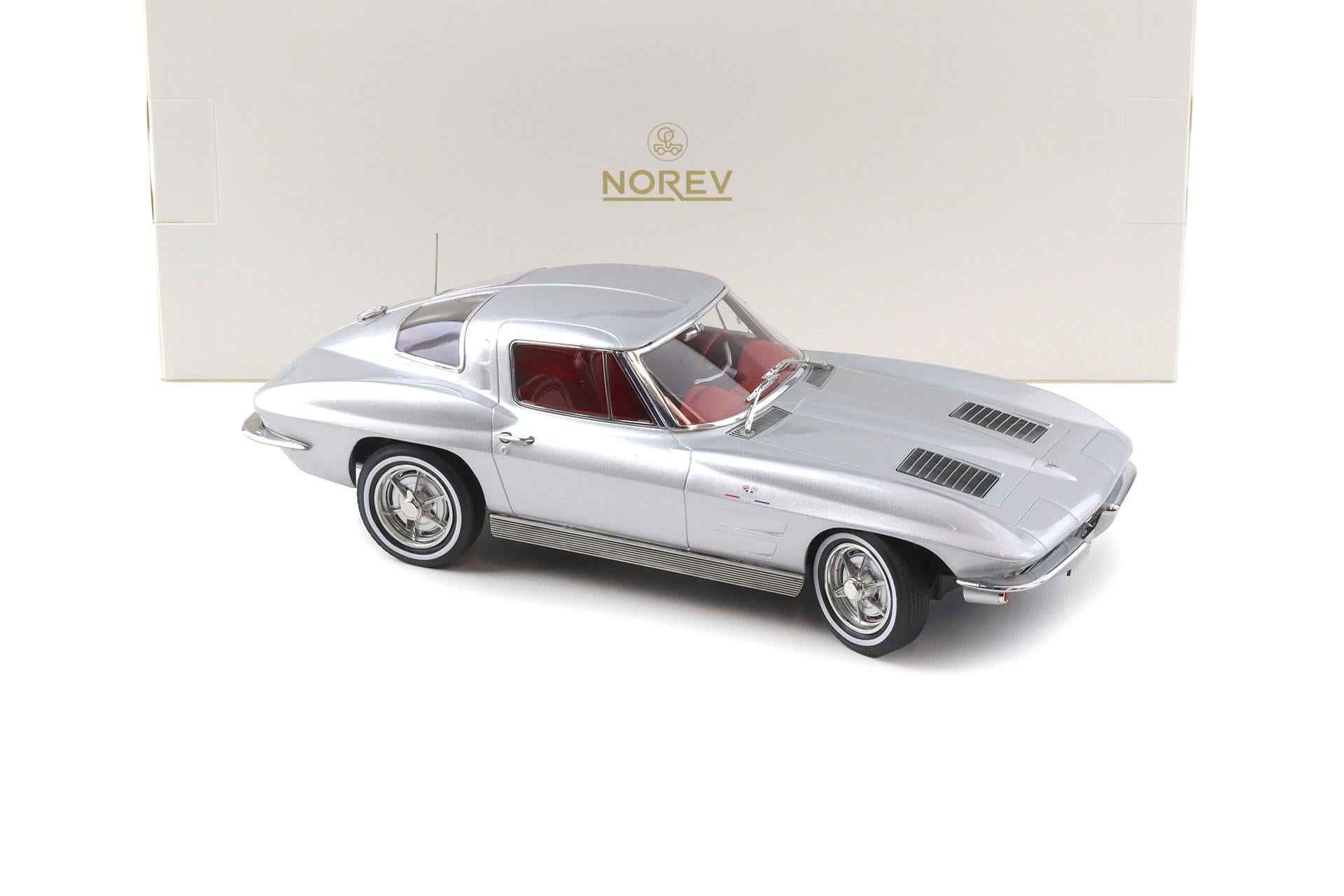 Norev 1963 Chevy Corvette C2 Stingray Sebring Silver 1:18
