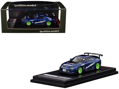 Toyota Supra (JZA80) RZ RHD (Right Hand Drive) #9 "WedsSport" Blue Metallic with Graphics 1/64 Diecast Model Car by Ignition Model