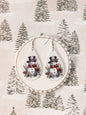 Cozy Snowman Christmas Teardrop Earrings