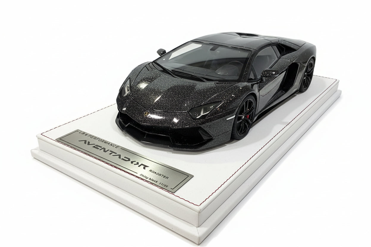 GL Model Lamborghini Aventador Roadster SVJ Sparkling Black 1:18 WITH DISPLAY
