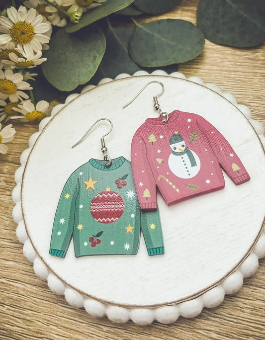 Adorable Christmas Sweater Earrings Rooted Home Goods Default Title Default Title-