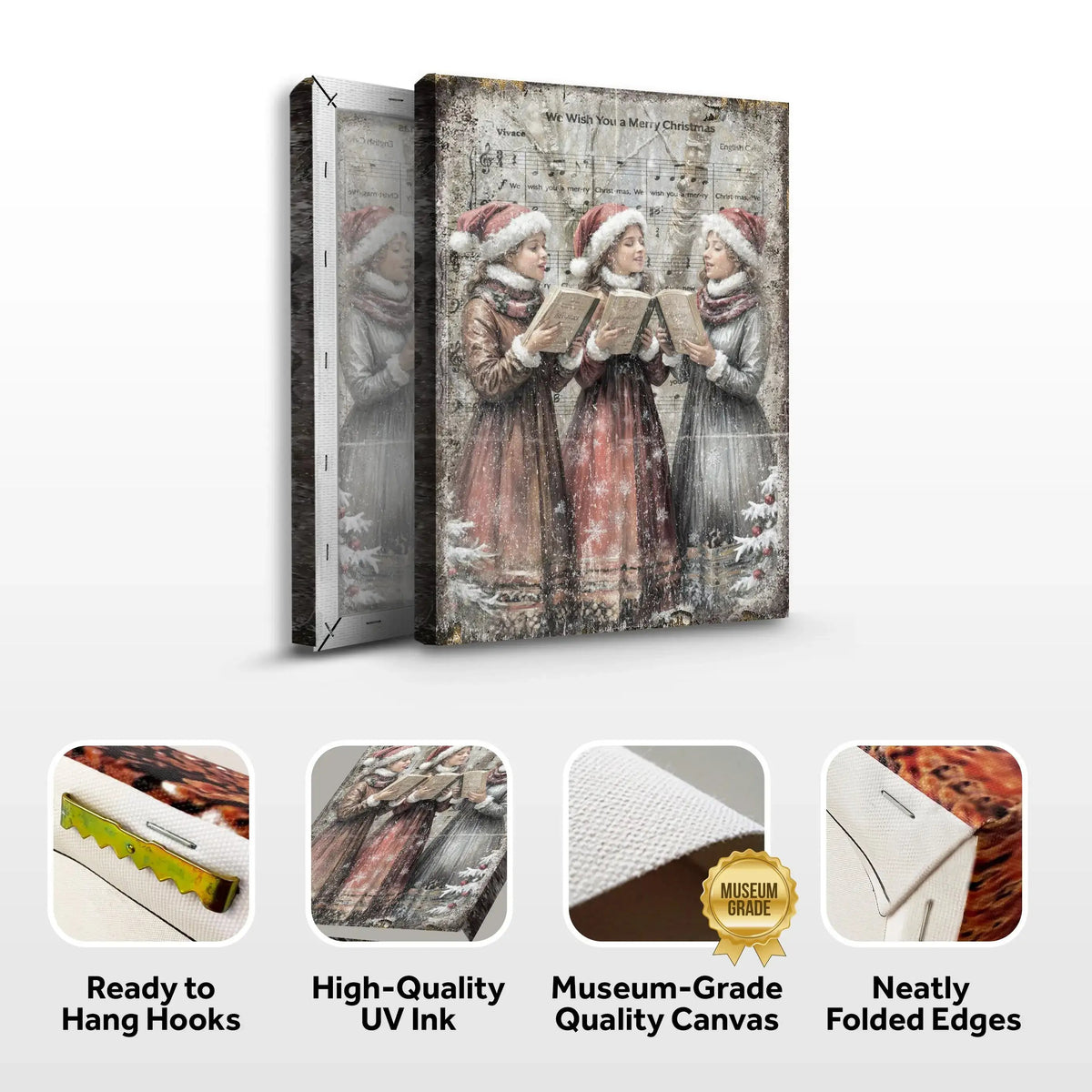 Vintage Christmas Carolers Wall Art