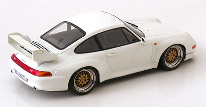 KK Scale 1996 Porsche 911 993 GT2 w/ Gold BBS Wheels White 1:18