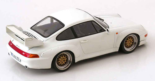 KK Scale 1996 Porsche 911 993 GT2 w/ Gold BBS Wheels White 1:18
