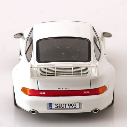 KK Scale 1996 Porsche 911 993 GT2 w/ Gold BBS Wheels White 1:18
