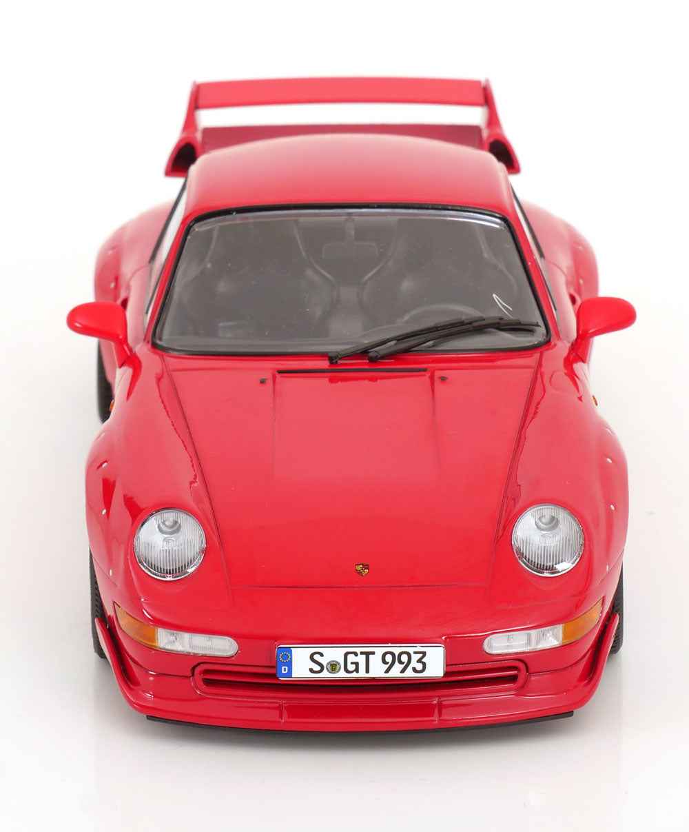 KK Scale 1996 Porsche 911 993 GT2 w/ Gold BBS Wheels Guards Red 1:18