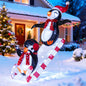 Lighted Christmas Decoration Penguins 3D Pre-Lit Penguins Slide with 170 LED Lights