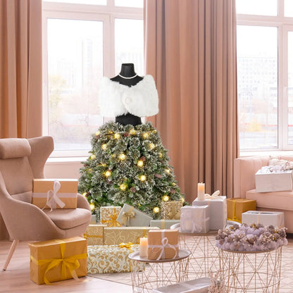 5 FT Pre-lit Mannequin Artificial Christmas Tree Hinged Dress Form Xmas Tree with 465 Branch Tips
