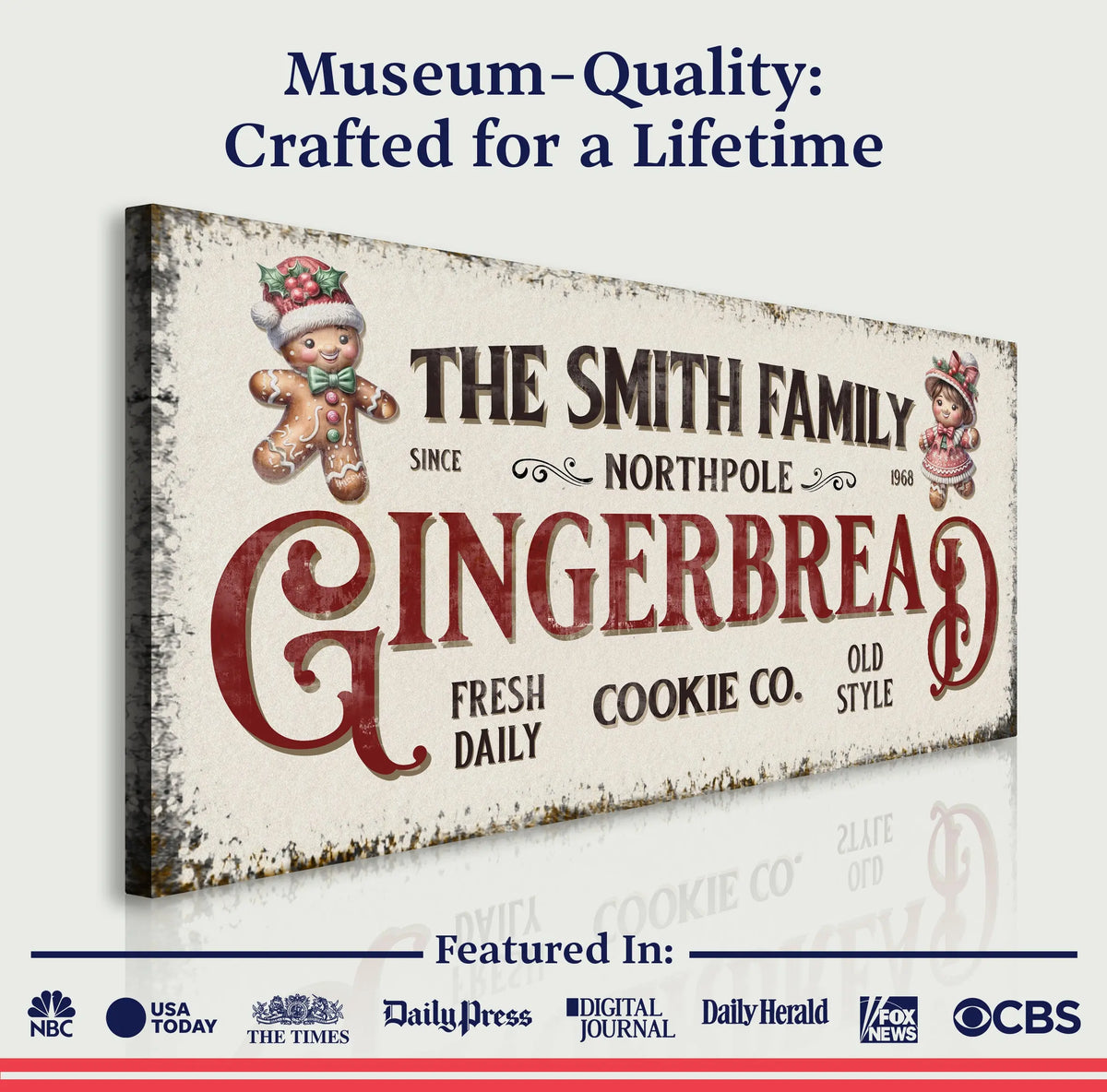 Family Gingerbread Bakery Christmas Sign