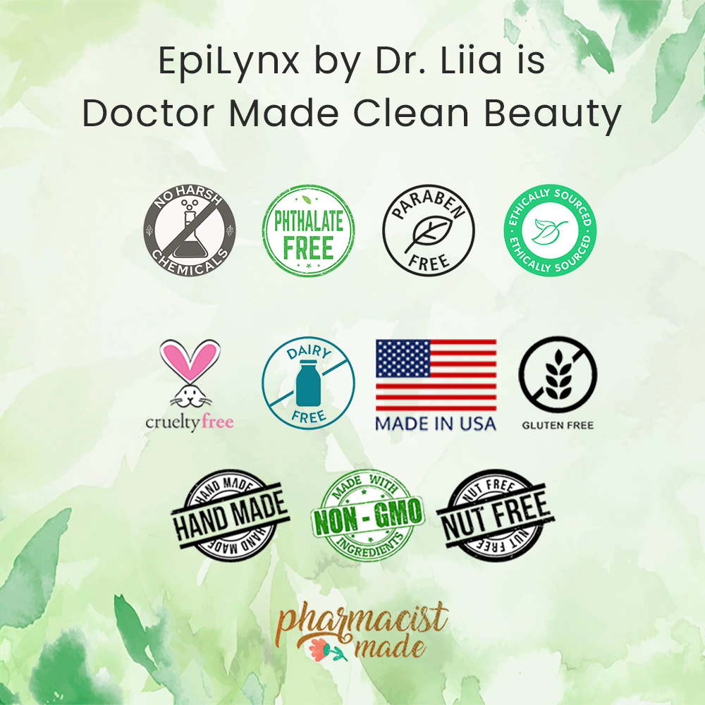 Clean beauty certification icons graphic for eye cream