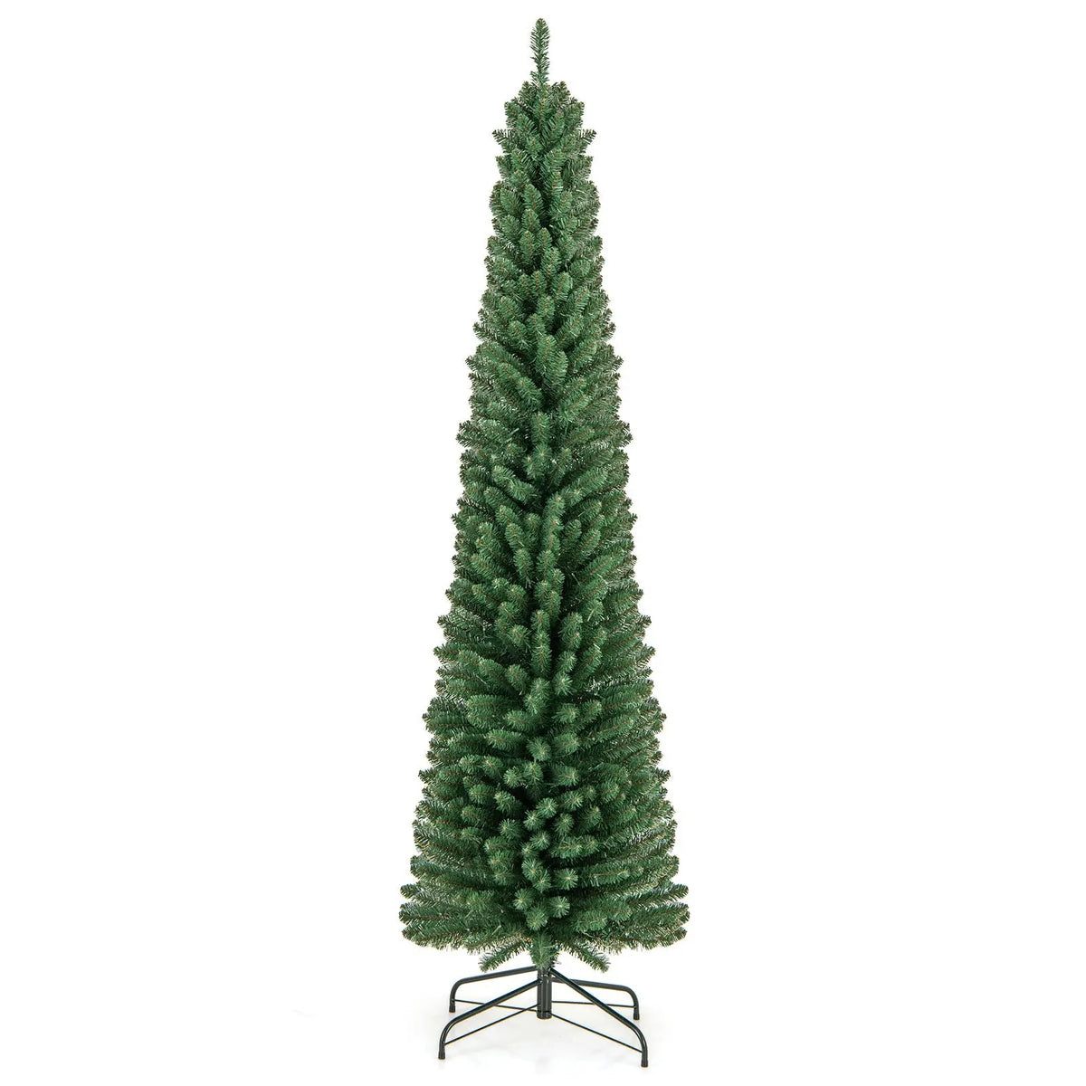 Pencil Christmas Tree with Memory Wire Branch Tips and Warm LED Lights