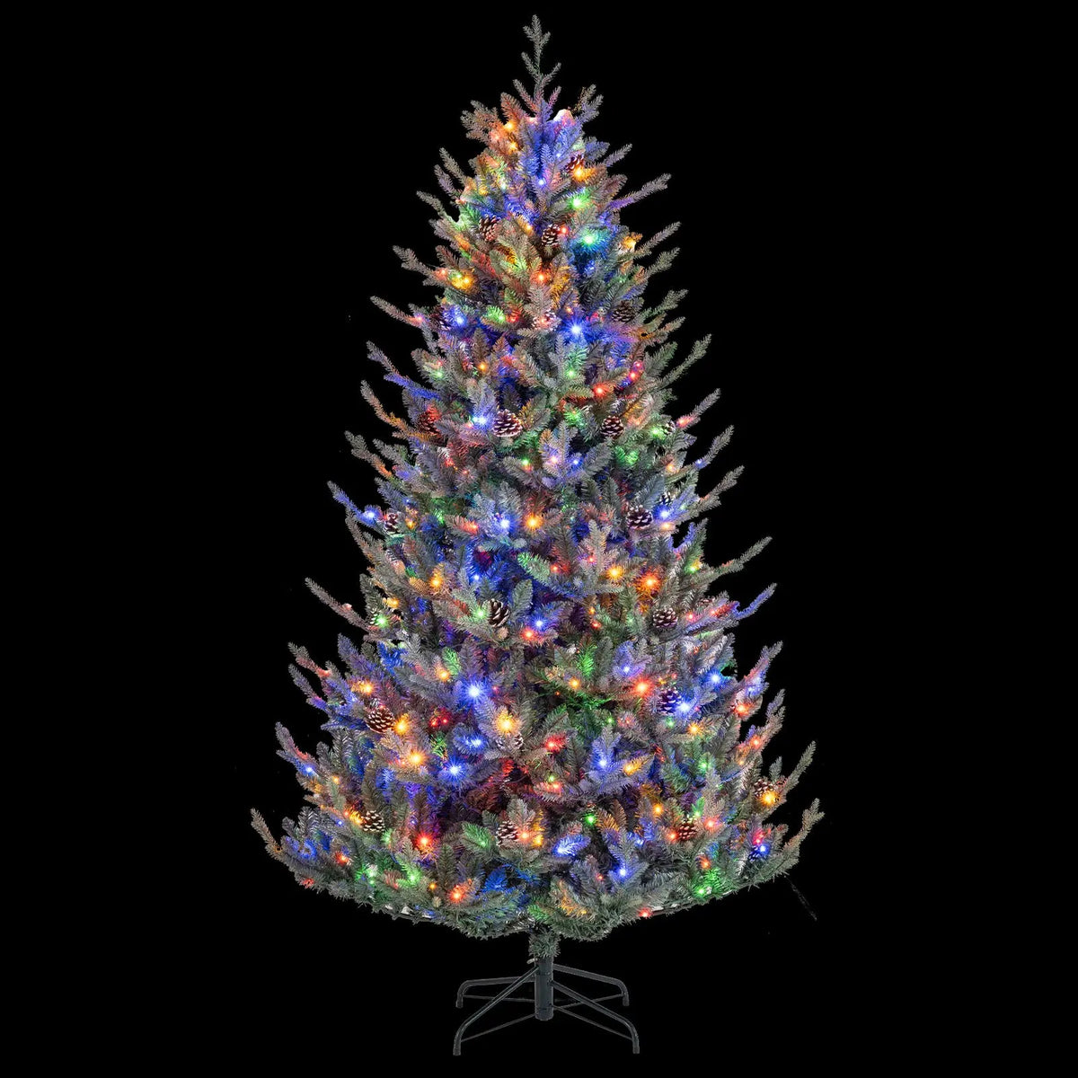 Pre-Lit Artificial Christmas Tree with Multicolored LED Lights-M