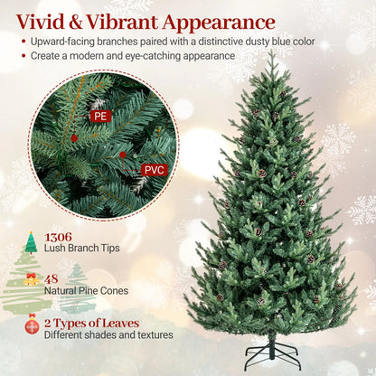 Pre-Lit Artificial Christmas Tree with Multicolored LED Lights-M