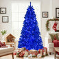 Pre-Lit Artificial Christmas Tree with 340 Blue LED Lights and 3 Modes-7 ft