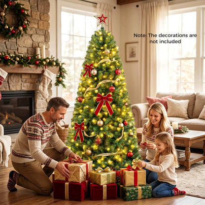 6-8 Ft Pre-Lit Artificial Christmas Tree with Remote Control