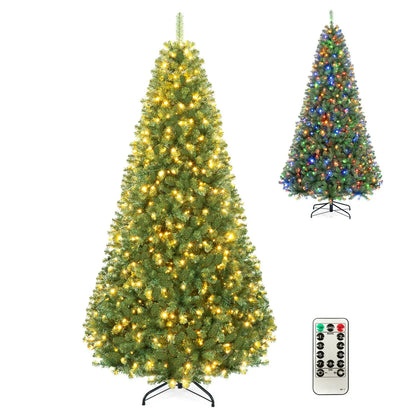 6-8 Ft Pre-Lit Artificial Christmas Tree with Remote Control