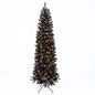 7-8 FT Slim Black Pencil Christmas Tree with LED Lights