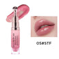 Lip gloss applicator for 05#STF, with magenta-pink glossy lip swatch