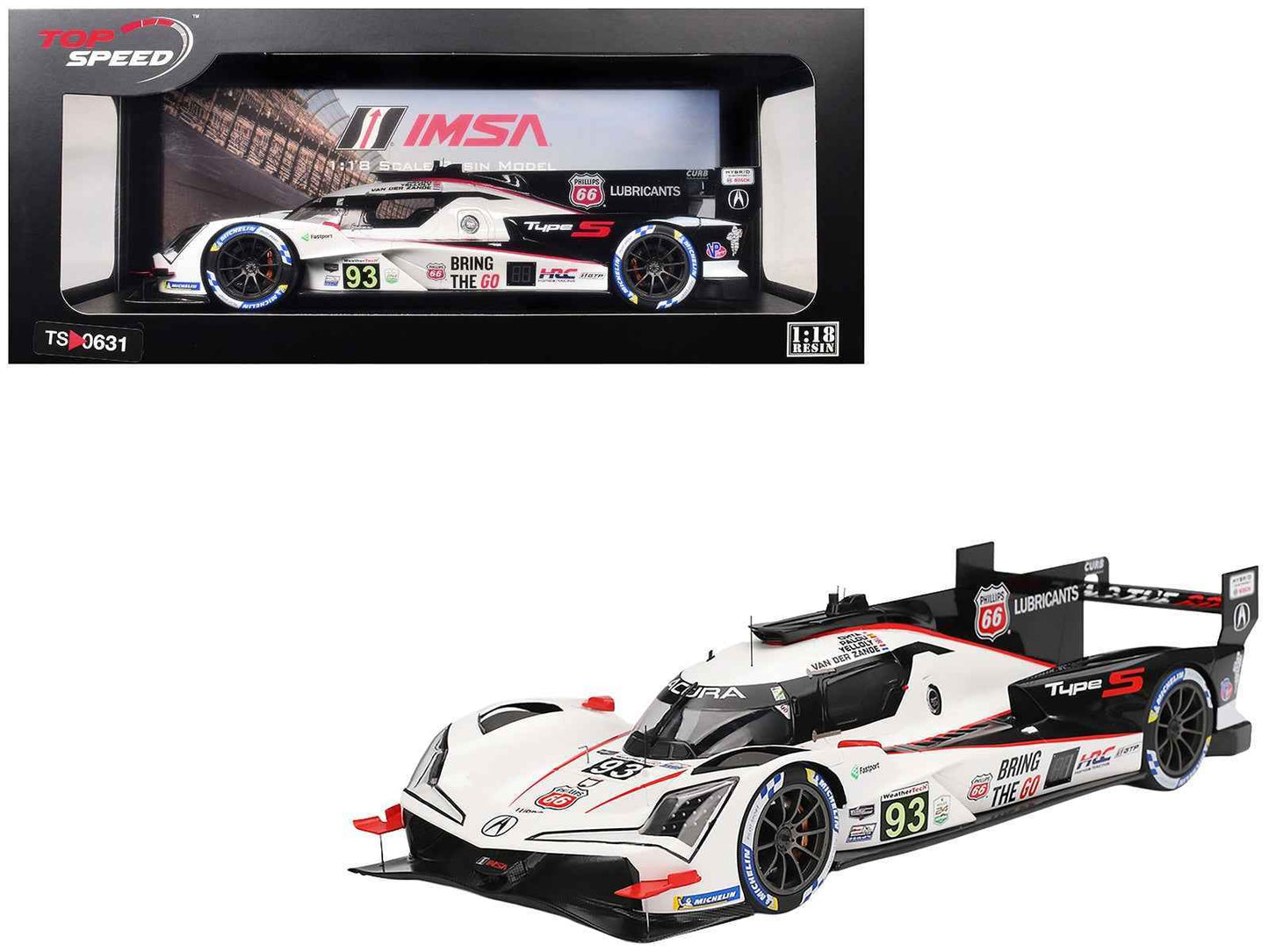 Acura ARX-06 GTP #93 Kakunoshin Ohta - Alex Palou - Renger van der Zande - Nick Yelloly "Acura Meyer Shank Racing with Curb-Agajanian" "24 Hours of Daytona" (2025) 1/18 Model Car by Top Speed Cartsfy Inc.