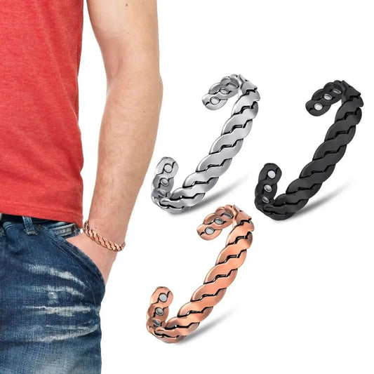 Adjustable Cuff Copper Magnetic Therapy Bracelet Bangle for Men and Women Twisted Design Cartsfy Inc.