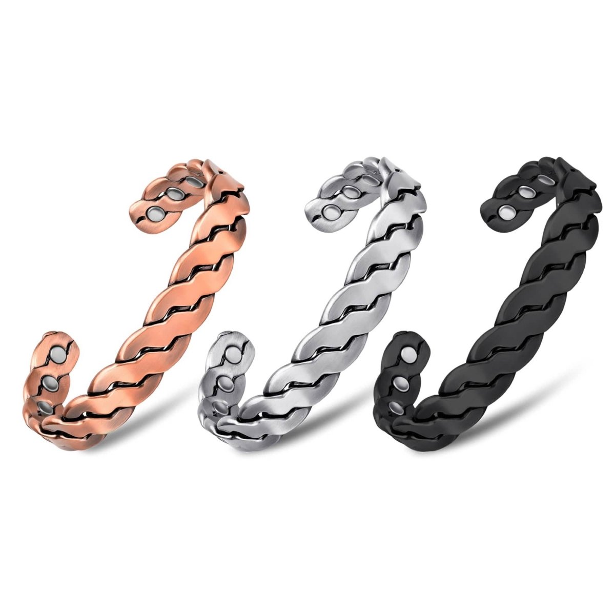 Adjustable Cuff Copper Magnetic Therapy Bracelet Bangle for Men and Women Twisted Design - Cartsfy Inc.