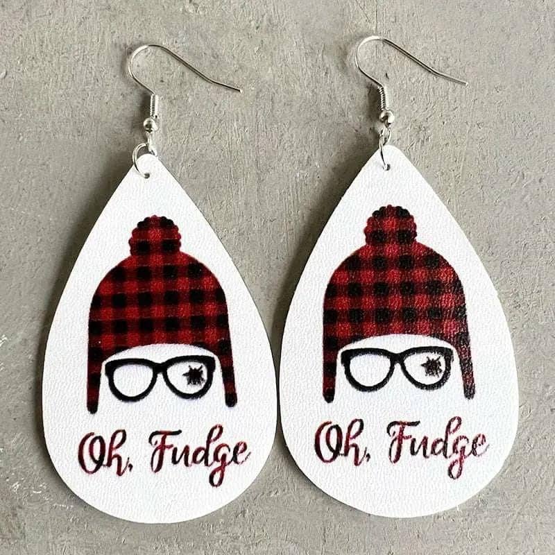 Adorable Christmas Movie Oh Fudge! Earrings for holiday festivities