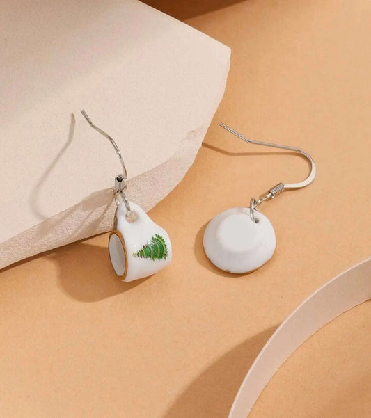 Adorable Christmas Tea Cup Earring Set Rooted Home Goods Default Title Default Title-