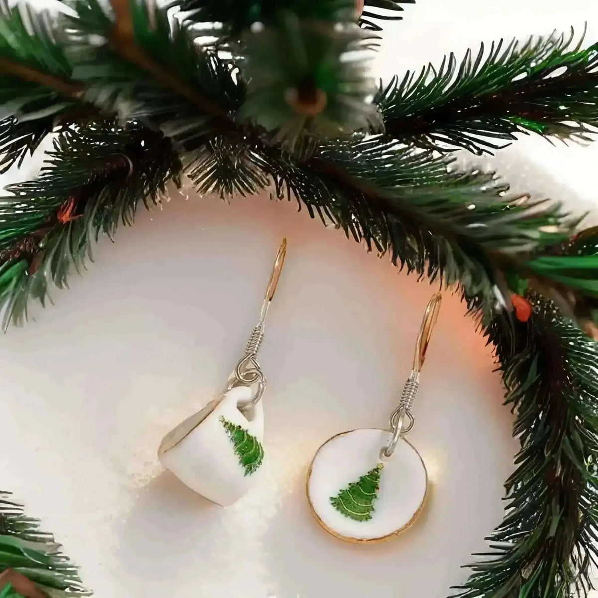 Adorable Christmas Tea Cup Earring Set Cartsfy Inc.