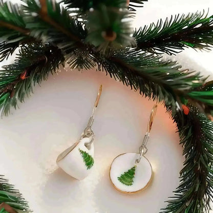 Adorable Christmas Tea Cup Earring Set Cartsfy Inc.