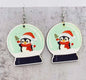 Adorable Vintage Wood Christmas Earrings - Rustic Holiday Charm