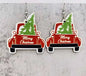 Adorable Vintage Wood Christmas Earrings - Festive holiday accessory