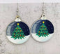 Adorable Vintage Wood Christmas Earrings with festive style
