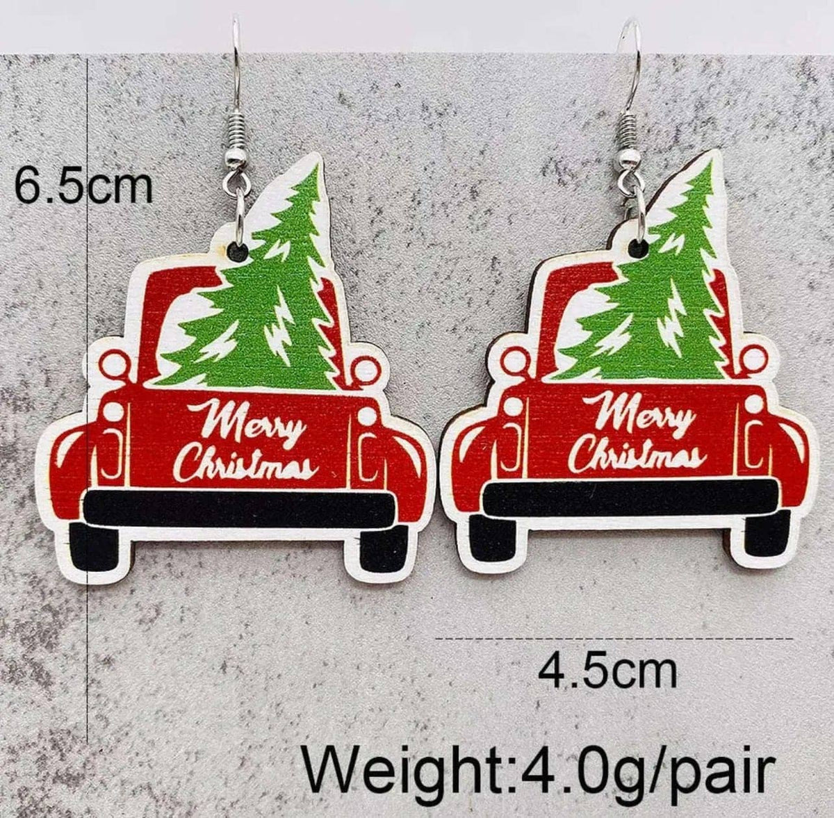Adorable Vintage Wood Christmas Earrings Rooted Home Goods Default Title Default Title-