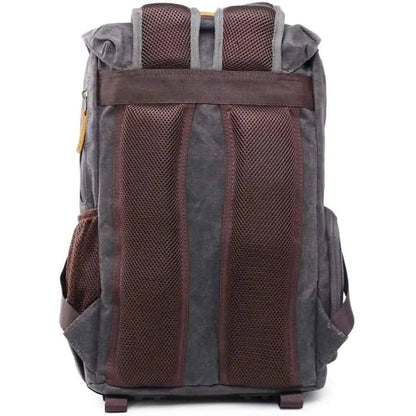 Allacki Waterproof Shock-Resistant Canvas Camera Bag Retro Style Travel Backpack DailySale Army Green Gray Khaki Army Green-Gray-Khaki-