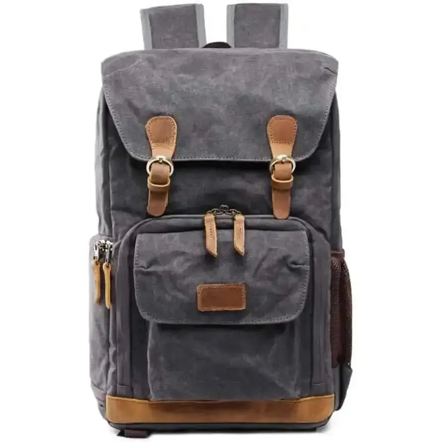 Allacki Waterproof Shock-Resistant Canvas Camera Bag Retro Style Travel Backpack DailySale Army Green Gray Khaki Army Green-Gray-Khaki-