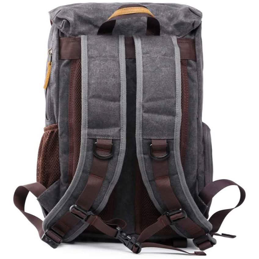 Allacki Waterproof Shock-Resistant Canvas Camera Bag Retro Style Travel Backpack Cartsfy Inc.
