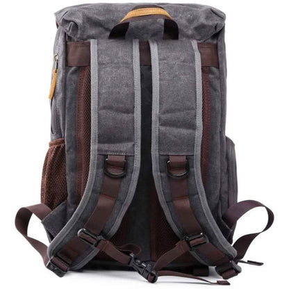Allacki Waterproof Shock-Resistant Canvas Camera Bag Retro Style Travel Backpack Cartsfy Inc.