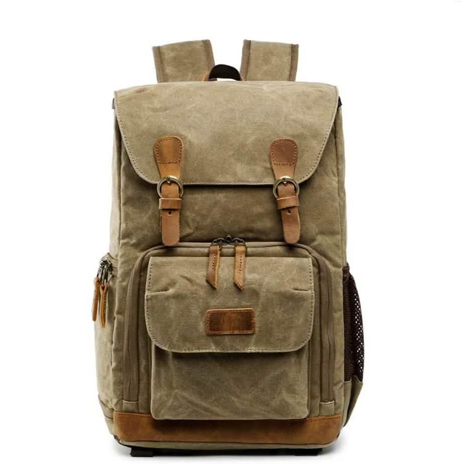 Allacki Waterproof Shock-Resistant Canvas Camera Bag Retro Style Travel Backpack Cartsfy Inc.