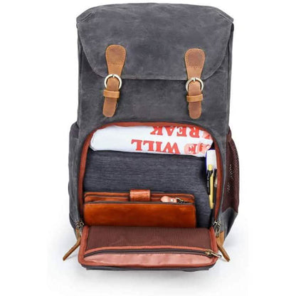 Allacki Waterproof Shock-Resistant Canvas Camera Bag Retro Style Travel Backpack Cartsfy Inc.