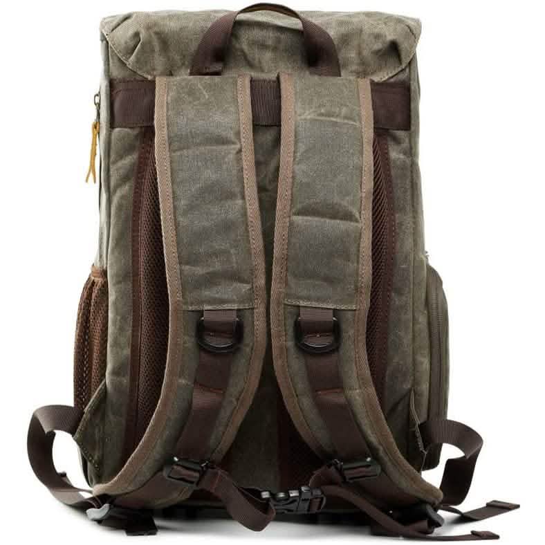 Allacki Waterproof Shock-Resistant Canvas Camera Bag Retro Style Travel Backpack Cartsfy Inc.