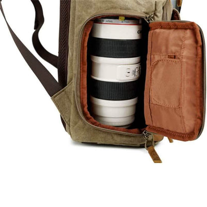 Allacki Waterproof Shock-Resistant Canvas Camera Bag Retro Style Travel Backpack Cartsfy Inc.