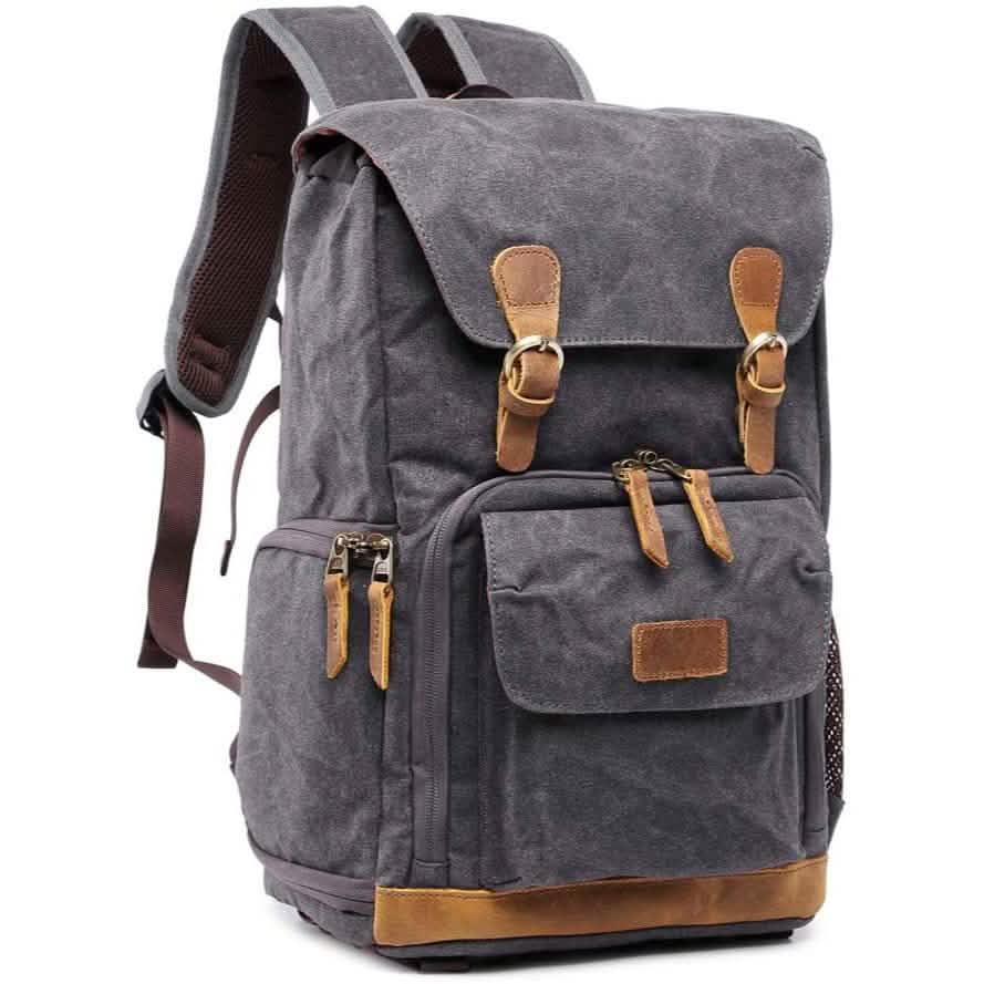 Allacki Waterproof Shock-Resistant Canvas Camera Bag Retro Style Travel Backpack Cartsfy Inc.